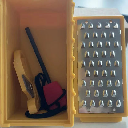 Tinder Maker with Fire Starter Tinder Making Tool Portable Stainless Steel Grater Outdoor Survival Tool for Outdoor Use