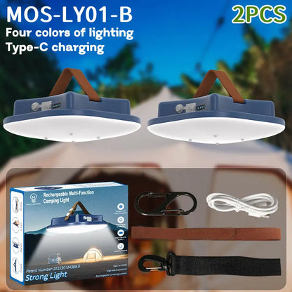 MOSLIGHTING 80W Camping Lantern Portable Flashlights Rechargeable Light IPX65 Waterproof with 4 Modes Dimmable Hanging Tent Lamp