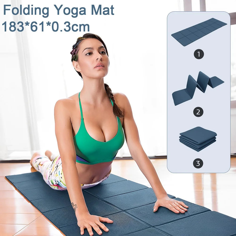 TPE Yoga Mat, Meditation Pad Anti-Slip, Foldable Pilates / Gymnastics Mat, Shock-Absorbing, Easy Clean Sports Equipment