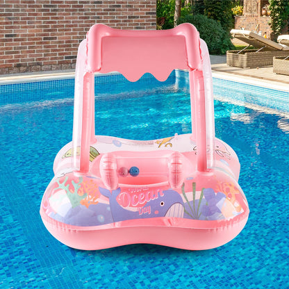 Pool Float with Canopy for Kids, Swimming Pool Ring, for Beach, Toys for Party