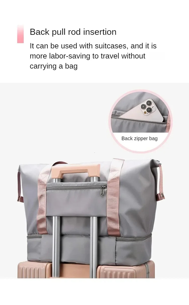 Large Capacity Sport Bag, with Dry / Wet Separation, Shoulder Bag for Fitness, Gym, Outdoor, Travel