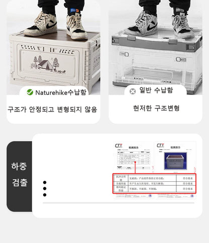 Naturehike Camping Box 60L Large Capacity Folding Storage Box 25L 30L 50L Home Bedside Table Outdoor Travel Picnic PP Sundry Box