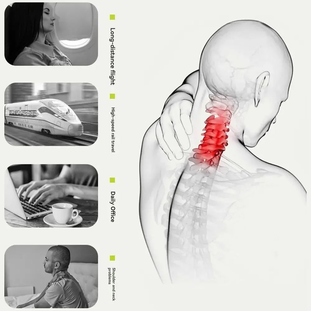 U-Shaped Comfortable Self-inflating Air Pillow Neck Support Inflatable Airplane Travel Neck Pillow Inflatable Sleeping Pillow