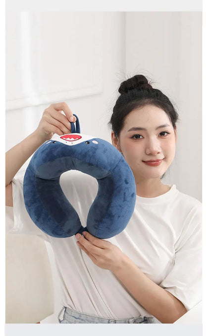 Soft, Fluffy U Shape Travel Neck Pillow, For Airplane, Train, Car & Home Use