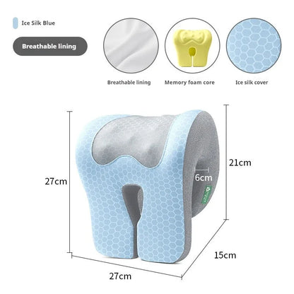 Office Chair Headrest Pillow Head Neck Shoulder Support Cushion Ergonomic Neck Pain Relief Memory Foam Travel Sleeping Pillow