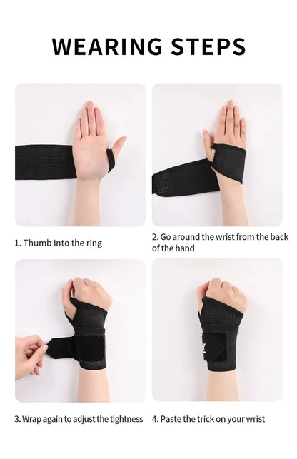 Breathable Wrist Support Brace for Gym / Work - Adjustable Compression Sleeve, Arthritis & Carpal Tunnel Relief