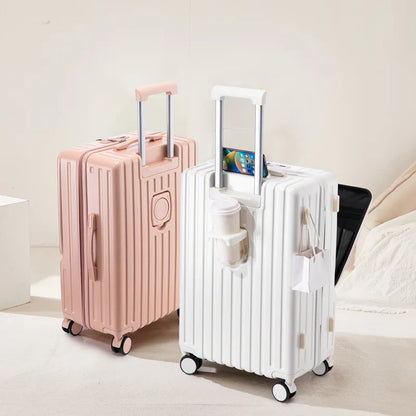 Luggage Large Capacity Trolley Case Universal Wheel Handheld Travel Suitcase Front Open Boarding Box Usb Charging Trolley Case