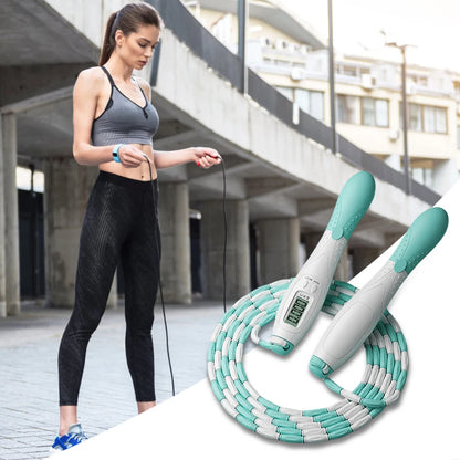 Jump Rope Plastic Segmented, Soft Beaded Skipping Rope, Adjustable Length for Kids & Adults